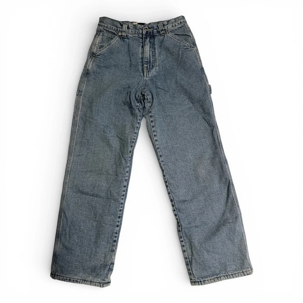 GAP Girls 16 Fleece Lined Carpenter Jeans 27x28 Women XS Y2K 90s Grunge Workwear
